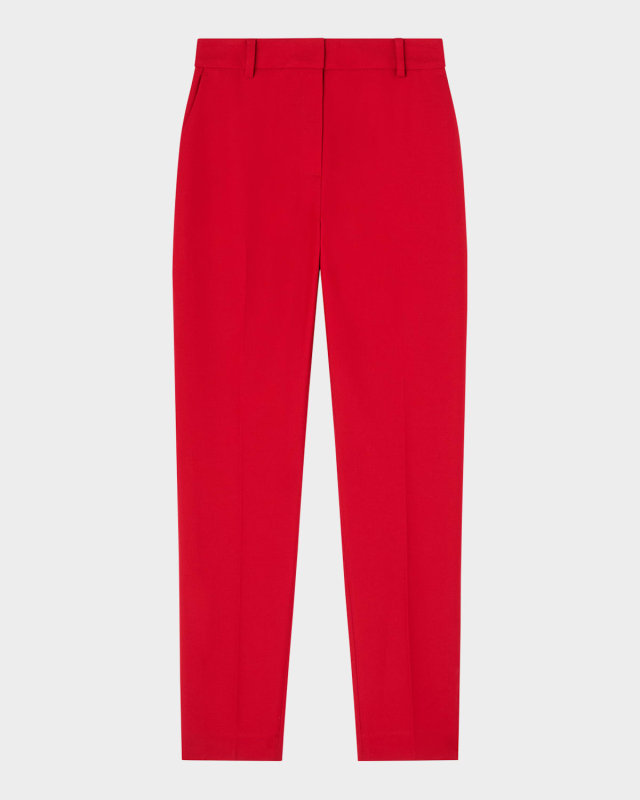 Mya Cropped Twill Cigarette Trousers